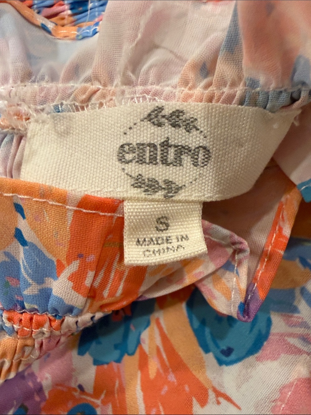 entro Pink Multi Floral Smocked Peplum Blouse - Picture 2 of 5
